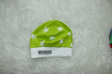 Beanie Kopfumfang 41-43cm "Sterne lime"